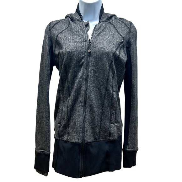 Jackets & Blazers - Lululemon Women's Daily Practice Full Zip Hooded Jacket Herringbone Gray Size 6